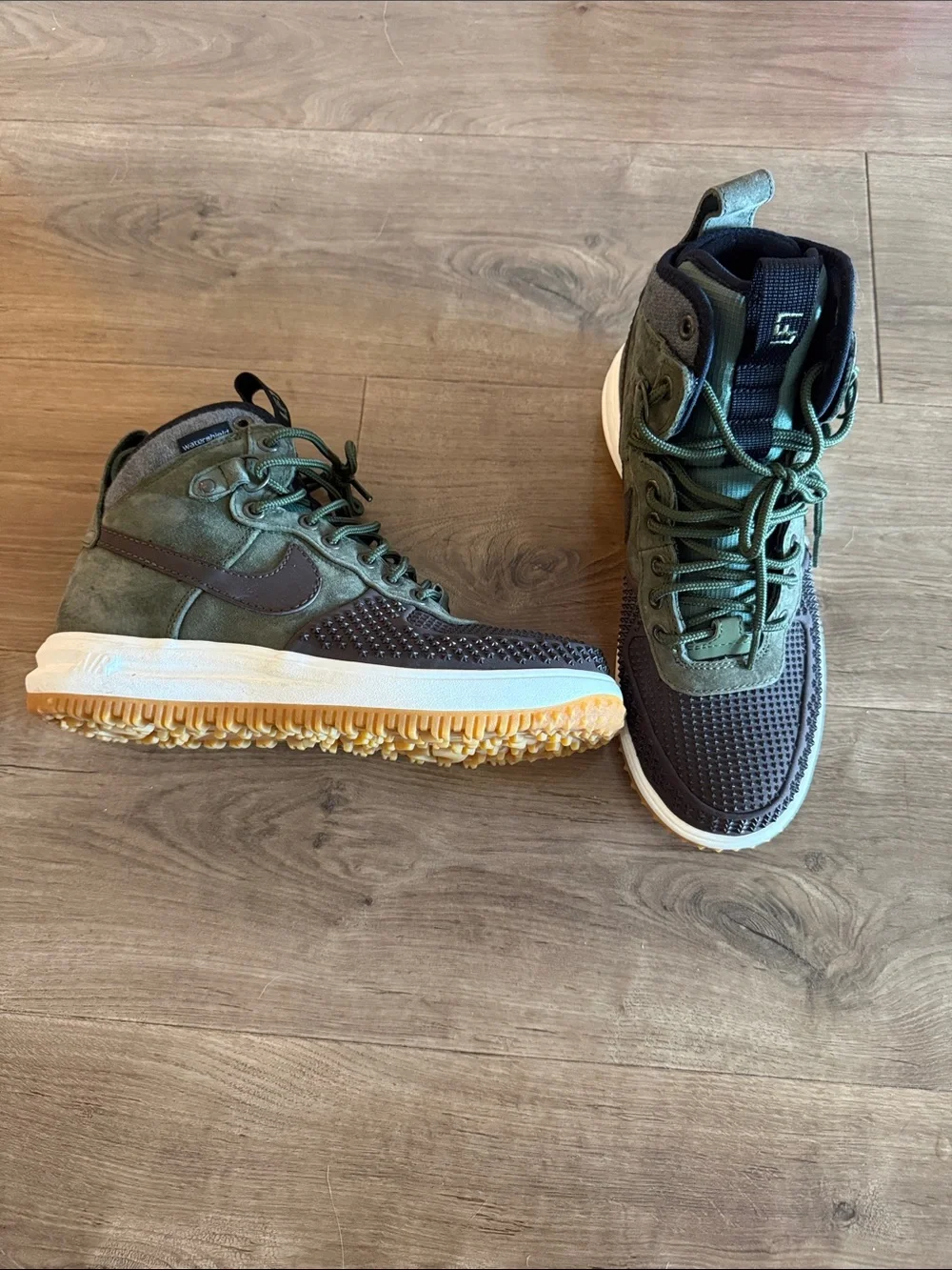 Nike Olive Green and Black High-Top Winter Sneakers